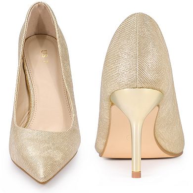 Pointy Toe Stiletto Heel Wedding Sparkly Heels Pumps for Women