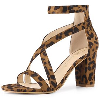 Women's Crisscross Ankle Strap Chunky Heel Sandals