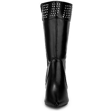 Women's Boot Pointed Toe Kitten Heel Boots Knee High Boots