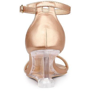 Women's Clear Wedges Ankle Strap Transparent Wedge Heel Sandals