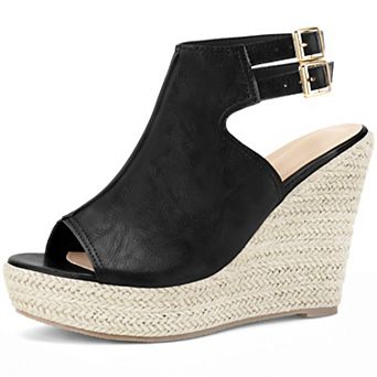 Peep Toe Slingback Espadrilles Platform Wedges Heel Sandals for Women