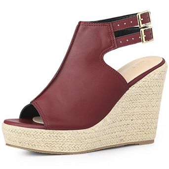 Peep Toe Slingback Espadrilles Platform Wedges Heel Sandals for Women
