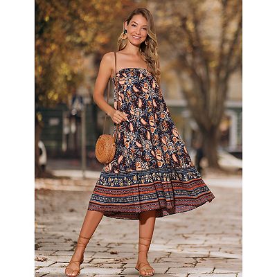 Women's Floral Skirts High Waist A Line Boho Maxi Skirt Ruffle Long Summer  Skirt