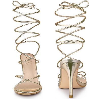 Lace Up Slingback Strappy Stiletto Heels Sandals for Women