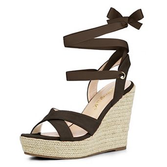 Women's Espadrille Platform Lace Up Wedges Sandals