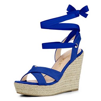 Women's Espadrille Platform Lace Up Wedges Sandals