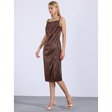 Satin Heels Squared Toe Ankle Strap Stiletto Heel Sandals for Women