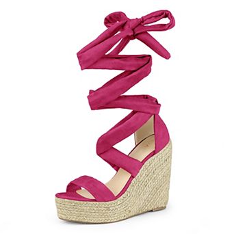 Women's Espadrilles Platform Sandals Lace Up Open Toe Wedges Heels