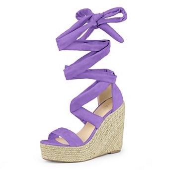 Women's Espadrilles Platform Sandals Lace Up Open Toe Wedges Heels