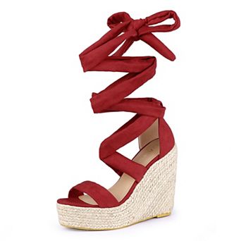 Women's Espadrilles Platform Sandals Lace Up Open Toe Wedges Heels