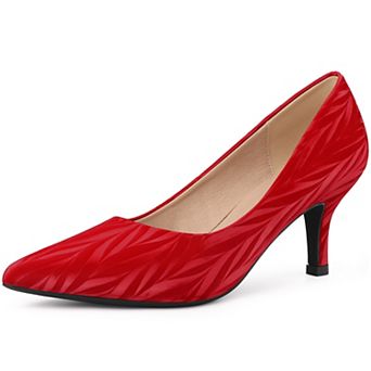 Pointed Toe Kitten Heels Pumps Leaf Print Classic Dress Wedding Shoes for Women