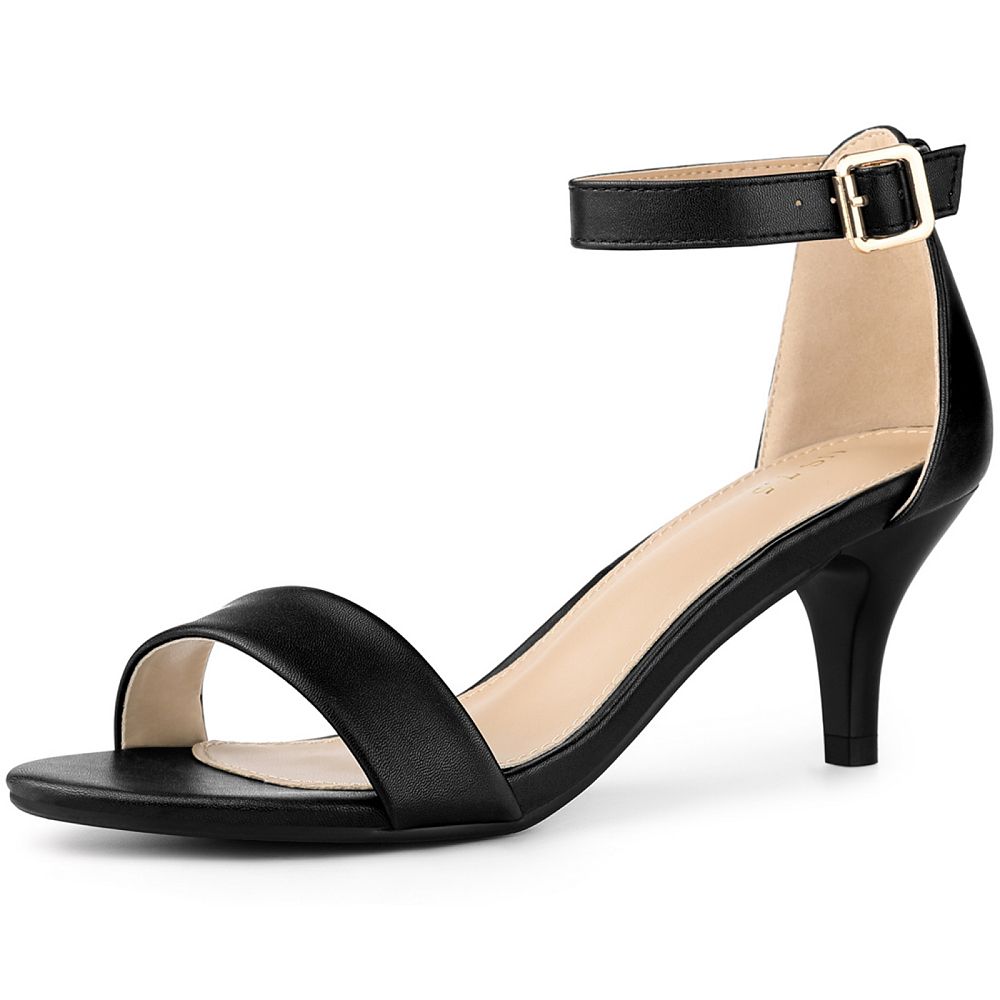 BOTRENT Women's Pearl Ankle Strap Kitten Heels - Round Open Toe Wedding & Party Sandals