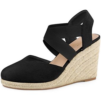 Platform Closed Toe Espadrille Wedge Heel Sandals for Women