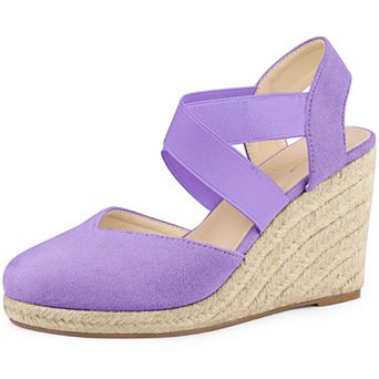 Platform Closed Toe Espadrille Wedge Heel Sandals for Women