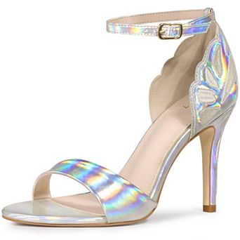 Women's Butterfly Heels Metallic Stiletto Heel Sandals