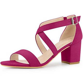 Crisscross Strap Open Toe Chunky Heels Sandals for Women