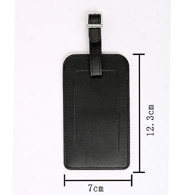 Luggage Tags, PU Leather Travel Tags Luggage Identifier Name Holder Address ID Labels 2 Pcs