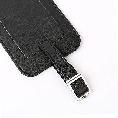 Luggage Tags, PU Leather Travel Tags Luggage Identifier Name Holder Address ID Labels 2 Pcs