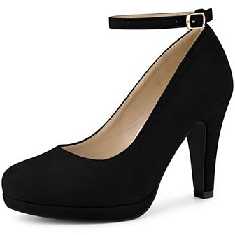 Mary Janes Pump Round Toe Stiletto Heels Pumps for Women