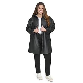 Plus Size Levi's® Rubberized Faux Leather Hooded Rain Coat