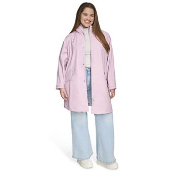 Plus Size Levi's® Rubberized Faux Leather Hooded Rain Coat