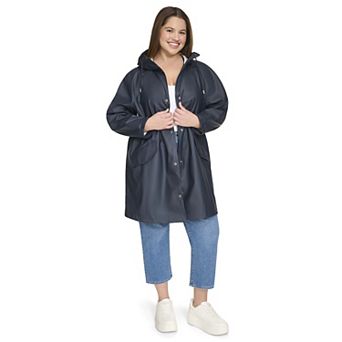 Plus Size Levi's® Rubberized Faux Leather Hooded Rain Coat