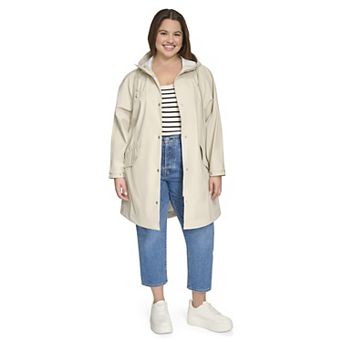 Plus Size Levi's® Rubberized Faux Leather Hooded Rain Coat