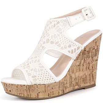 Open Toe Wedges Heels lace Ankle Strap Sandals for Women