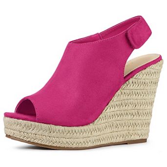Women's Espadrille Platform Heeled Watermelon Wedges Sandals