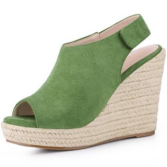 Women's Espadrille Platform Heeled Watermelon Wedges Sandals
