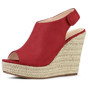 Women's Espadrille Platform Heeled Watermelon Wedges Sandals