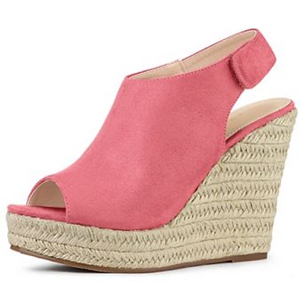 Women's Espadrille Platform Heeled Watermelon Wedges Sandals