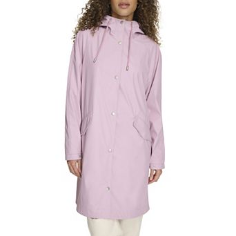 Women's Levi's® Rubberized Faux Leather Hooded Raglan Sleeve Rain Jacket