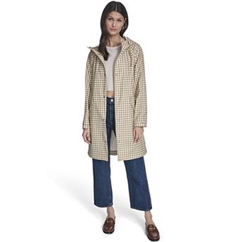 Women's Levi's® Rubberized Faux Leather Hooded Raglan Sleeve Rain Jacket