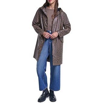 Women's Levi's® Rubberized Faux Leather Hooded Raglan Sleeve Rain Jacket