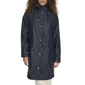 Women's Levi's® Rubberized Faux Leather Hooded Raglan Sleeve Rain Jacket