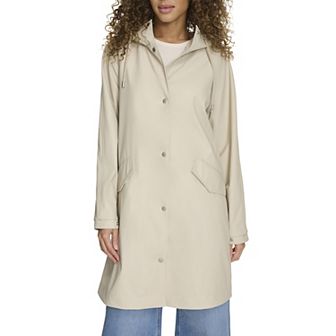 Women's Levi's® Rubberized Faux Leather Hooded Raglan Sleeve Rain Jacket