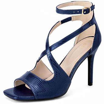 Women's Square Toe Crisscross Strappy Stiletto Heel Sandals