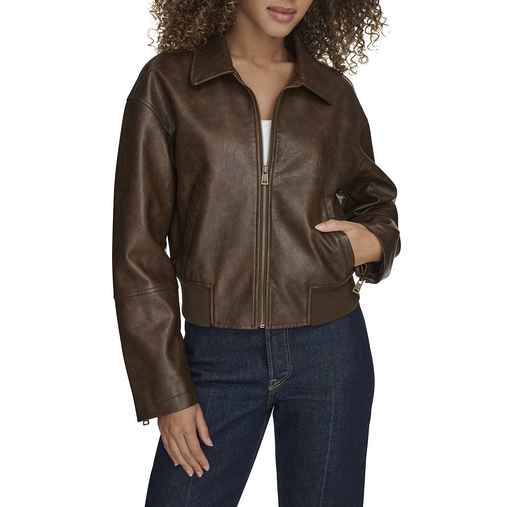 ジャケット・アウター Levi's PU Leather Bomber Jacket Women's Levi's® Faux Leather Bomber Jacket