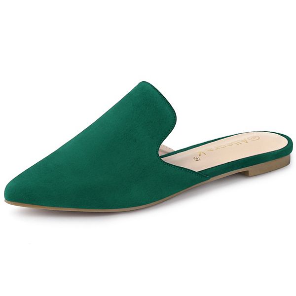 pointed toe flat slides