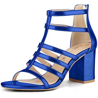 Women's Cage Strappy Gladiators Chunky Heels Sandals