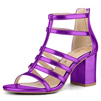 Women's Cage Strappy Gladiators Chunky Heels Sandals