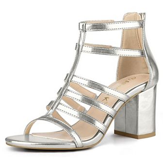 Women's Cage Strappy Gladiators Chunky Heels Sandals