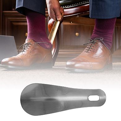 Oval Style Hangable Shoe Horn for Shoe 3.94"x1.5" 1 Pc