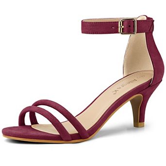 Women's Kitten Heel Ankle Strap Sandals Shoes