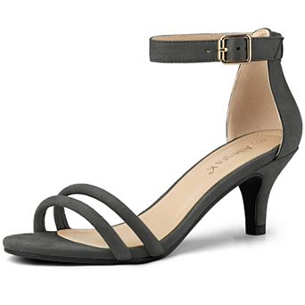 Women's Kitten Heel Ankle Strap Sandals Shoes