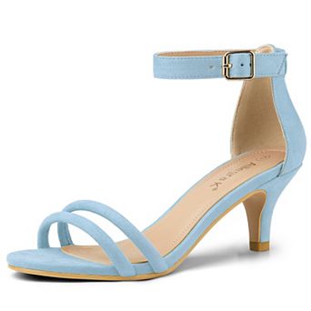 Women's Kitten Heel Ankle Strap Sandals Shoes