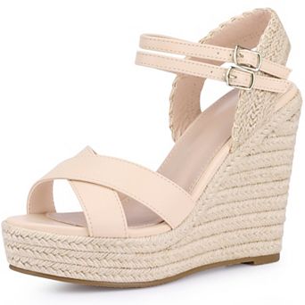 Women's Crisscross Strap Wedges Espadrilles Wedge Heel Platform Sandals