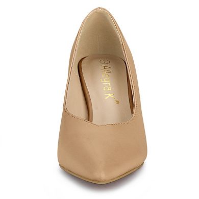 Women's Pointed Toe Low Kitten Heel Dress Pumps