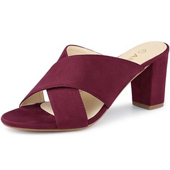 Women's Crisscross Strap Block Heel Leopard Slide Sandals